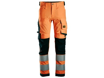 Reflexní kalhoty AllroundWork Stretch pracovní třída 2 oranžové