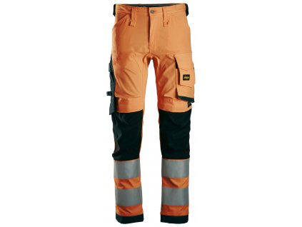 Reflexní kalhoty AllroundWork Stretch pracovní třída 2 oranžové