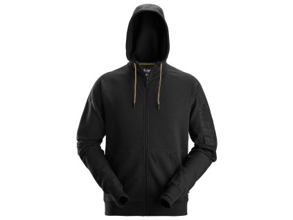 Mikina Snickers Workwear na zip s kapucí černá (Velikost XS)