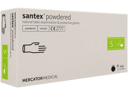 rukavice santex powdered smooth s bila