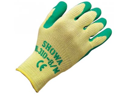 Univerzální pracovní rukavice Showa Grip 310 - zelená - bezešvý polyester s dlaní povrstvenou protiskluzným latexem - zelené