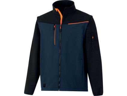 Bunda 2 V 1 Delta Plus softshell SOCCIA (Barva Černá/ Červená, Velikost 2XL)