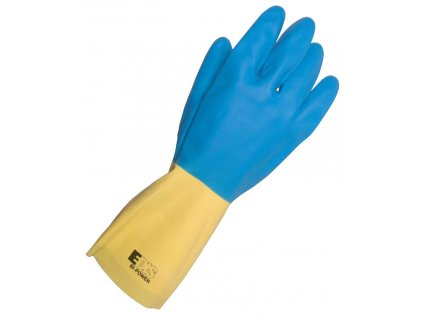 Ochranné pracovní rukavice EDIS BI-POWER LATEX/NEOPRÉN žlutá/modrá