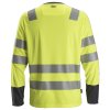 Triko AllroundWork reflexní s dlouhým rukávem, tř. 2 žlutošedé Snickers Workwear (Velikost L)