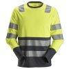 Triko AllroundWork reflexní s dlouhým rukávem, tř. 2 žlutošedé Snickers Workwear (Velikost L)