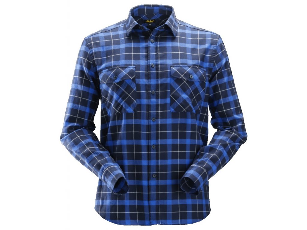 Košile flanel AllroundWork kostkovaná modrá XXXL Snickers Workwear (Veľkosť XS)