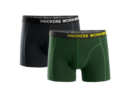 Boxerky elastické 2-balení tm. zelené/černé (Velikost XS)