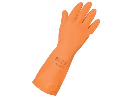 Latexové pracovní rukavice EDIS SIMPLY - oranžové