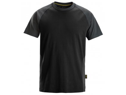 Tričko s krátkym raglánovým rukávom čierno-šedé (Veľkosť S)