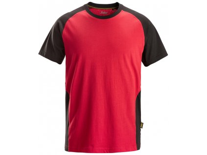 Tričko s krátkym raglánovým rukávom červeno-čierne (Veľkosť S)