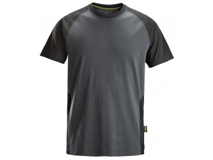 Tričko s krátkym raglánovým rukávom šedo-čierne (Veľkosť S)