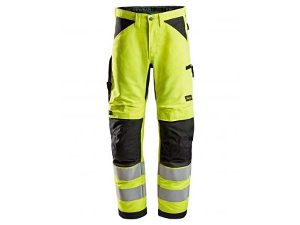 Nohavice LiteWork reflexné tr. 2 žlté Snickers Workwear (Veľkosť 044)