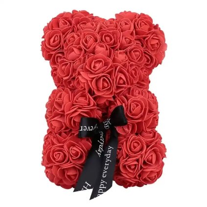 valentines teddy bear flowers flower rose teddy bear made of flowers love teddy toy rose flowers the little flower shop BRIGHT RED SMALL min