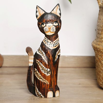 Dřevěná socha kočky Ana 31 cm
