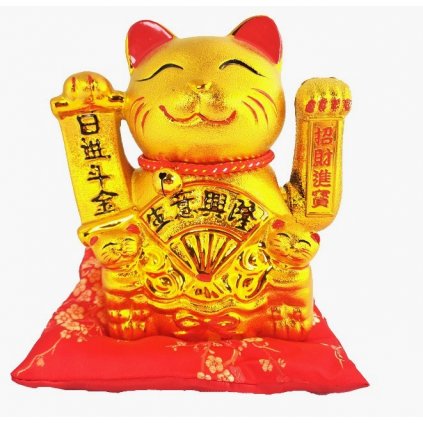 Socha mávající kočky Maneki-Neko 17 cm