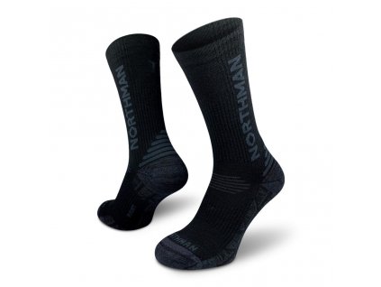 Ponožky NORTHMAN Veles Merino - Black