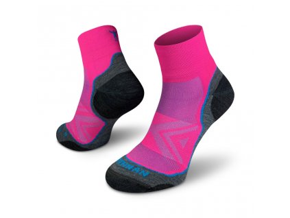 Ponožky NORTHMAN Run Silver Pro mid - Pink