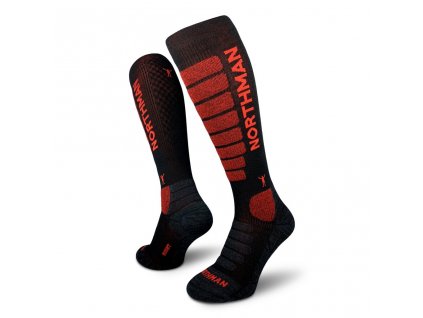 Ponožky NORTHMAN Ski Compress Merino 21 - Black