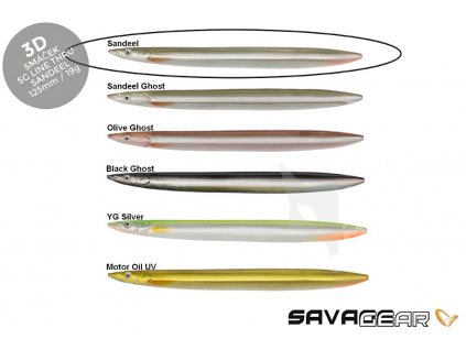 Smáček Savage Gear 3D Line Thru Sandeel 12.5cm 19g