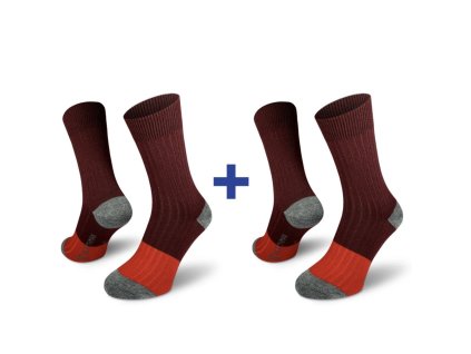 Ponožky NORTHMAN Narvik Merino 2pack - Wine