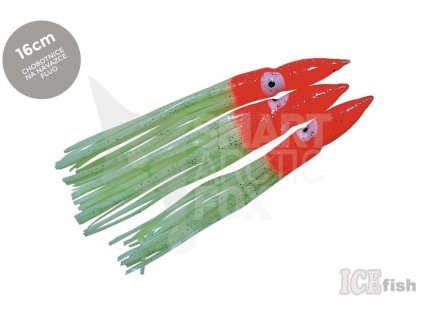 11019 Squid rig fluo-red 16cm ICE fish