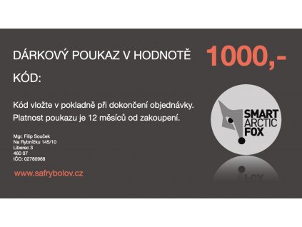 Dárkový poukaz v hodnotě 1000,- na rybářské potřeby