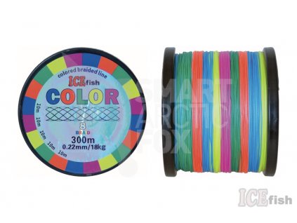 129122 Pletená šňůra ICE fish Color 1000m na moře