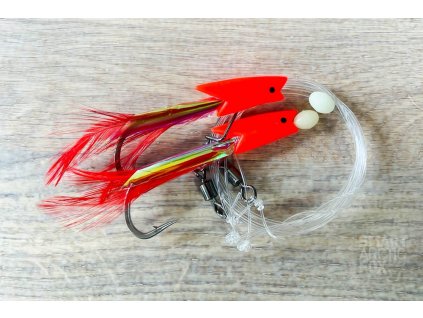 1168B Sea leader Fish foil/feather RED