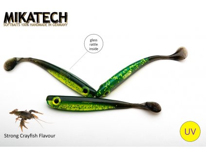 MIKATECH Real Shad 12.5cm - Green Pumpkin Chartreuse UV