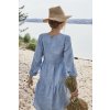 Lněné šaty kanýrové ENSŌ Blažená (modré)