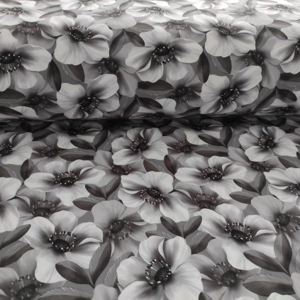 Metráž Softshell zimný Kvet digital print, sagata