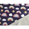 Látka Softshell zimný Rainbow digital print - dúha, s fleecom, sagata