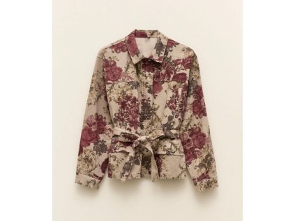 Denimová budna s kvetinovým vzorom