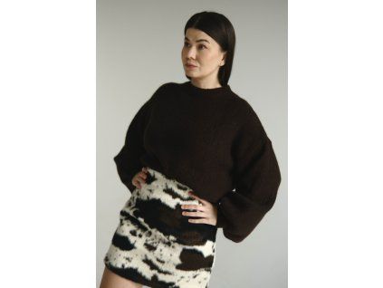 FAUX-FUR MINI SUKŇA