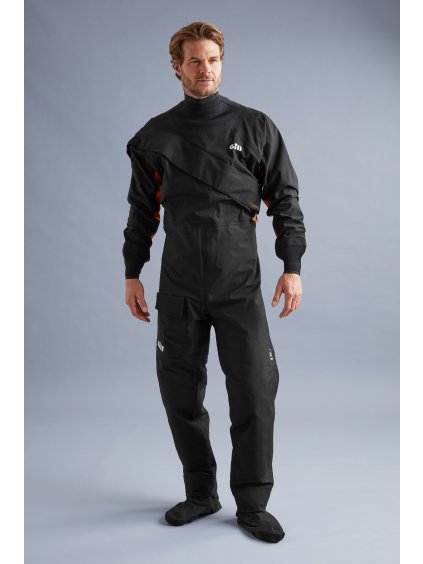 4806 Pro Drysuit Black Orange Front Full length