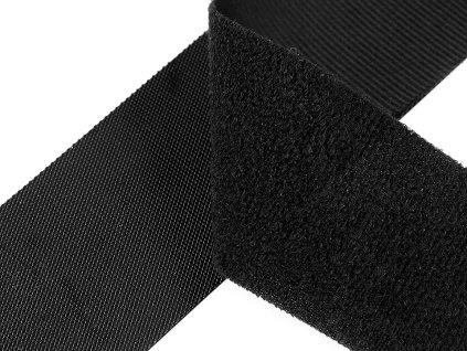 Nízkoprofilový suchý zip háček + plyš šíře 10 cm jemný (Varianta černá, Balení 1 m)