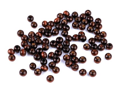 Dřevěné korálky Ø5-6 mm (Varianta 1 přírodní sv., Balení 10 g)
