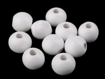 Dřevěné korálky Ø25 mm (Varianta 1 bílá, Balení 10 ks)