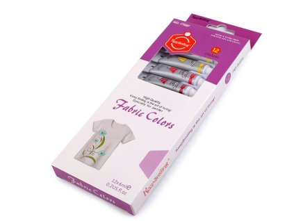 Barvy na textil 12 barev (Varianta mix, Balení 1 sada)