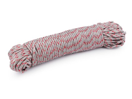 Padáková šňůra / lano Ø5 mm (Varianta 1 šedá nejsvětlejší červená, Balení 50 m)
