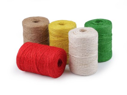 Jutový provázek Ø2 mm k pletení a háčkování i na balení (Varianta 1 režná světlá, Balení 1 ks)