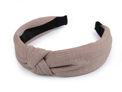 Čelenka do vlasů s uzlem textilní (Varianta 1 béžová, Balení 1 ks)