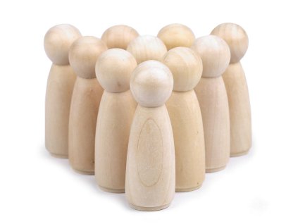 Dřevěná figurka k dotvoření 26x76 mm (Varianta přírodní sv., Balení 10 ks)