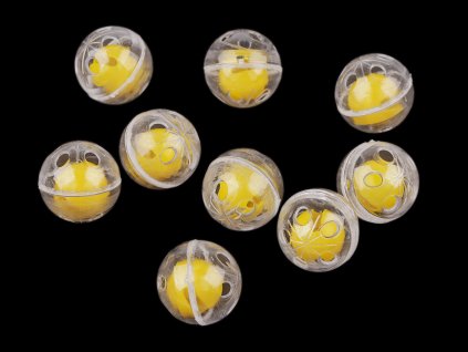 Chrastítko kulička Ø25 mm (Varianta transparent žlutá, Balení 5 ks)