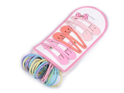 Gumičky a sponky do vlasů pukačky (Varianta 1 mix, Balení 1 karta)