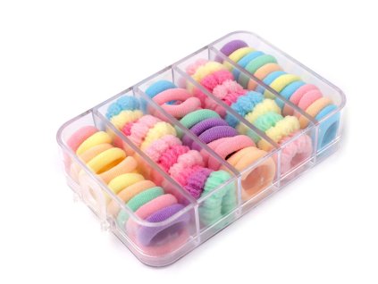 Gumičky do vlasů v boxu (Varianta 1 mix, Balení 1 krab.)