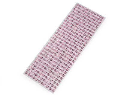 Samolepicí květ na lepicím proužku Ø8 mm (Varianta 1 růžová sv., Balení 1 karta)