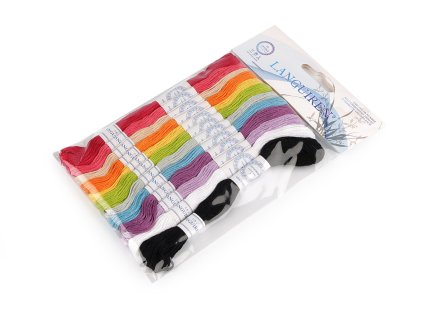 Příze vyšívací typ mouline sada 12 ks/8 m (Varianta 1 mix, Balení 12 ks)
