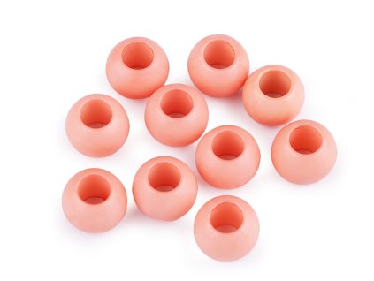 Výprodej - Plastové korálky matné s velkým průvlekem 10x12 mm - pudrová 20ks