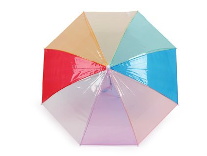 Dětský průhledný deštník duha (Varianta 2 žlutá, Balení 1 ks)